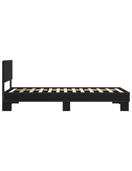 Struttura letto con testata Rovere Nero 80 x 200 cm