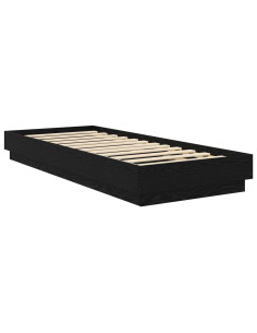 Letto con LED Rovere Nero 80 x 200 cm Legno ingegnerizzato 2