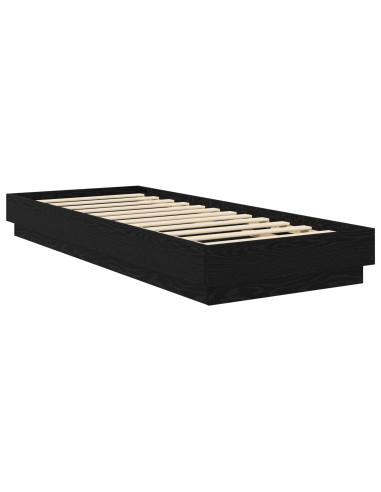 Letto con LED Rovere Nero 80 x 200 cm Legno ingegnerizzato