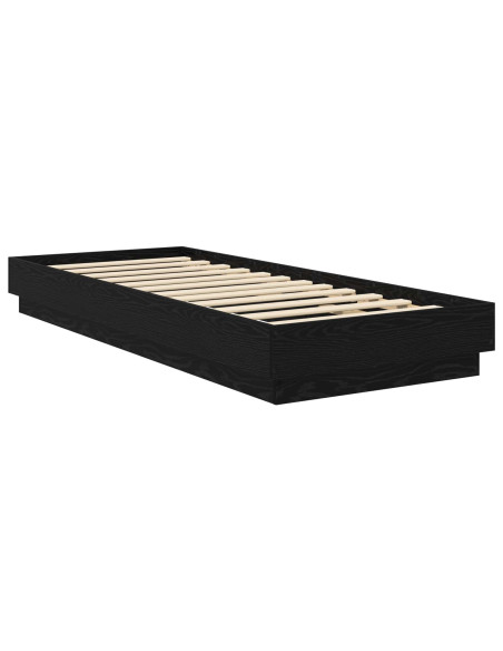 Letto con LED Rovere Nero 80 x 200 cm Legno ingegnerizzato