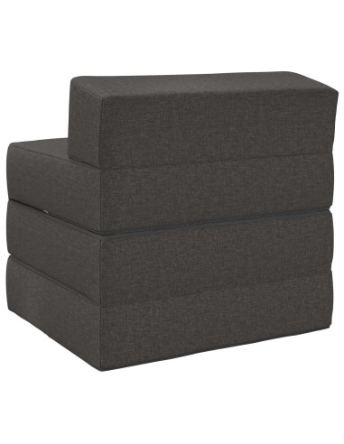 Divano Letto Pieghevole Grigio Scuro 200 x 70 x 15 cm Tessuto