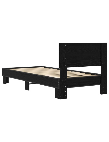 Struttura letto con testata Rovere Nero 80 x 200 cm