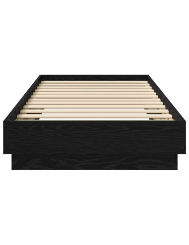 Letto con LED Rovere Nero 80 x 200 cm Legno ingegnerizzato
