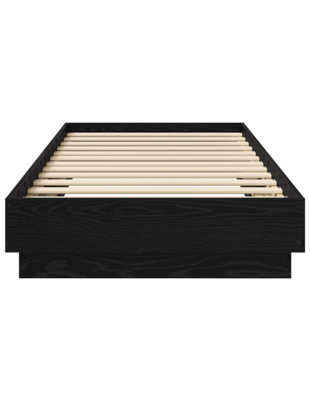 Letto con LED Rovere Nero 80 x 200 cm Legno ingegnerizzato