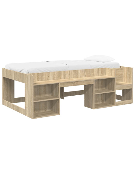 Telaio del letto con storage Rovere Sonoma 90 x 190 cm