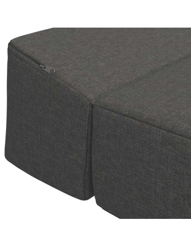 Divano Letto Pieghevole Grigio Scuro 200 x 70 x 15 cm Tessuto