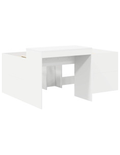 Letto alto per bambini con scrivania Bianco 2