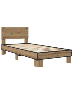 Struttura letto con testata Rovere Artigianale 80 x 200 cm 2