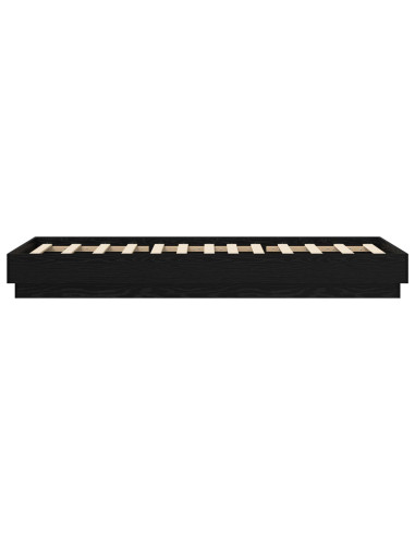 Letto con LED Rovere Nero 80 x 200 cm Legno ingegnerizzato