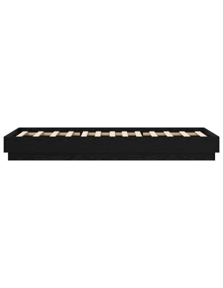 Letto con LED Rovere Nero 80 x 200 cm Legno ingegnerizzato