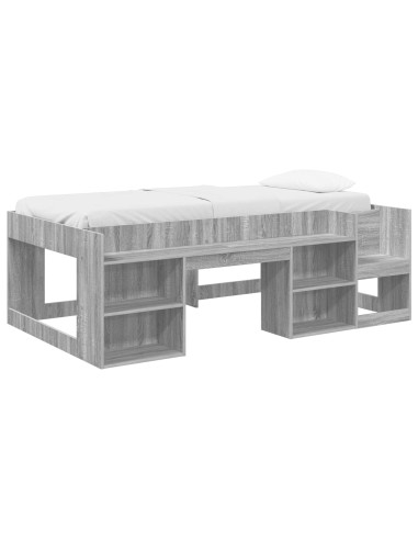 Telaio del letto con storage Sonoma grigio 75 x 190 cm
