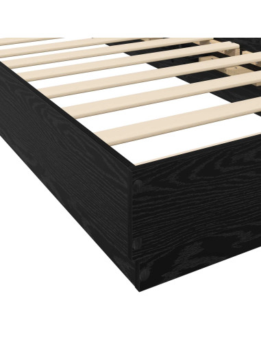 Letto con LED Rovere Nero 80 x 200 cm Legno ingegnerizzato