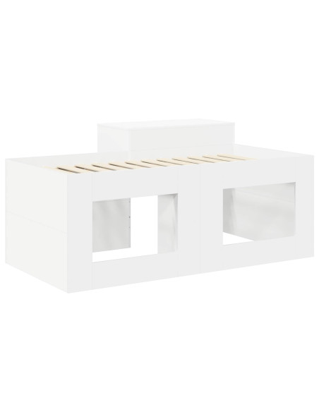 Letto alto per bambini con scrivania Bianco