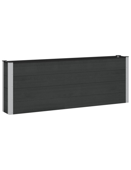 Letto rialzato da giardino Nero 200 x 30 x 72 cm