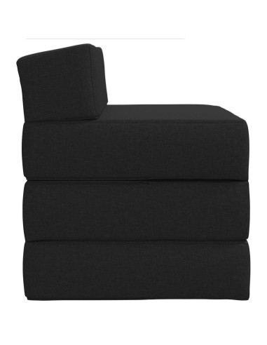 Divano Letto Pieghevole Nero 200 x 70 x 15 cm Tessuto