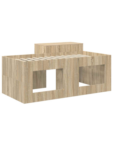 Letto alto per bambini con scrivania Rovere Sonoma