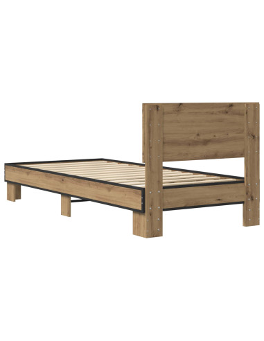 Struttura letto con testata Rovere Artigianale 80 x 200 cm