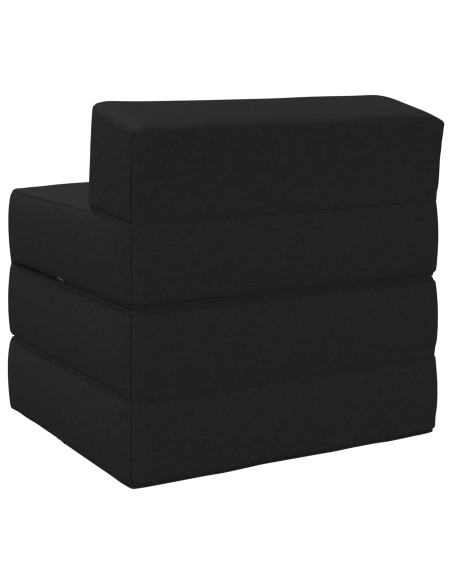 Divano Letto Pieghevole Nero 200 x 70 x 15 cm Tessuto