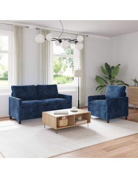 Set di divani 2 pcs Blu navy Poliestere