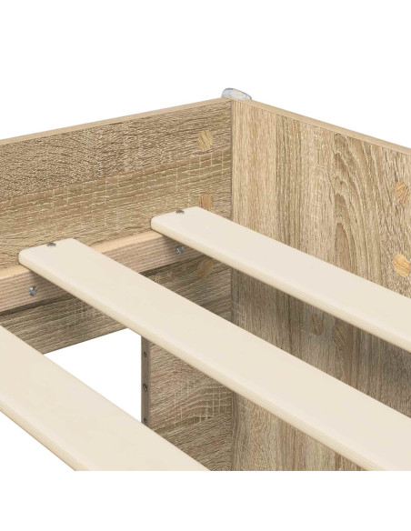 Letto alto per bambini con scrivania Rovere Sonoma