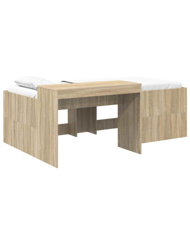 Letto alto per bambini con scrivania Rovere Sonoma 80 x 200 cm