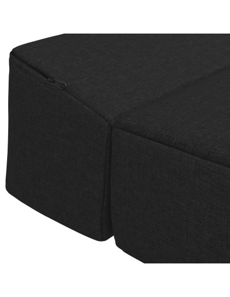 Divano Letto Pieghevole Nero 200 x 70 x 15 cm Tessuto