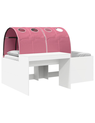 Letto con Tunnel 4 pcs Bianco e Rosa Legno ingegnerizzato