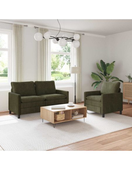 Set di divani 2 pcs Verde Poliestere