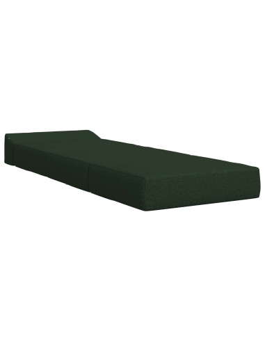 Divano Letto Pieghevole Verde Scuro 200 x 70 x 15 cm Tessuto
