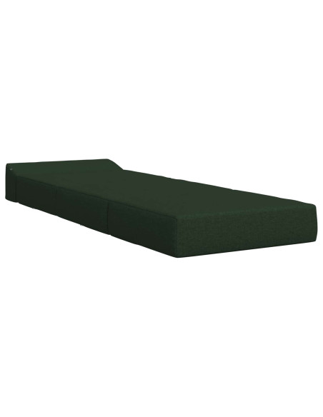 Divano Letto Pieghevole Verde Scuro 200 x 70 x 15 cm Tessuto