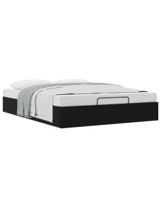 Letto ottomano Nero 153 x 203 cm Similpelle 2