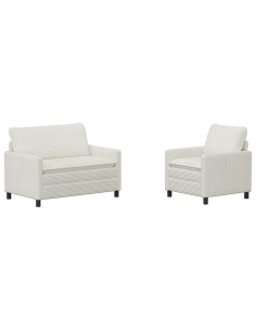 Set di divani 2 pcs Crema Poliestere 2