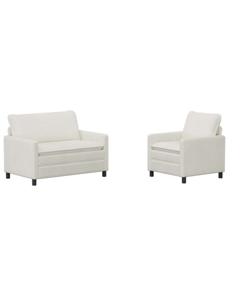 Set di divani 2 pcs Crema Poliestere