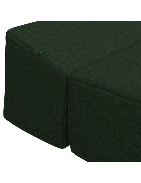 Divano Letto Pieghevole Verde Scuro 200 x 70 x 15 cm Tessuto