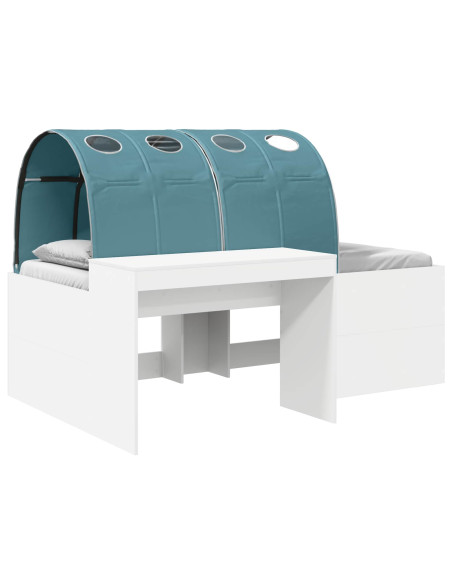 Letto con Tunnel 4 pcs Rovere Artigianale e Blu Chiaro