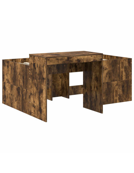 Letto alto per bambini con scrivania Rovere Fumo