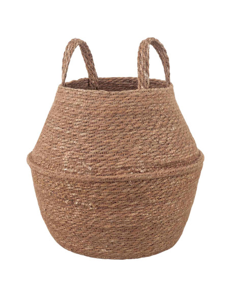 Vaso da fiori con manici Naturale Ø 22 x 20 cm 100% Erba marina