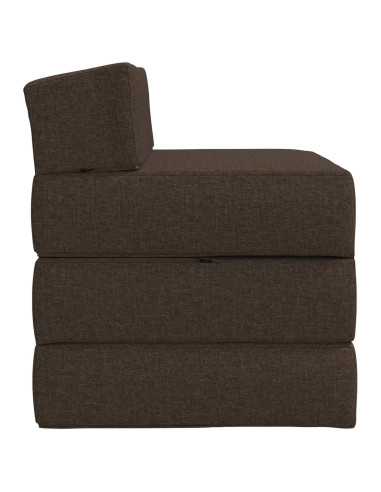 Divano Letto Pieghevole Tortora 200 x 70 x 15 cm Tessuto