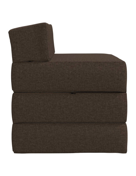 Divano Letto Pieghevole Tortora 200 x 70 x 15 cm Tessuto