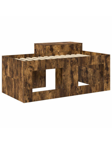 Letto alto per bambini con scrivania Rovere Fumo