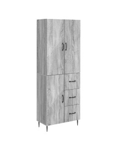 Set di armadi 2 pcs Sonoma grigio 66 x 34,5 x 89,5 cm