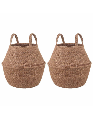 Vaso da fiori con manici 2 pcs Naturale Ø 22 x 20 cm