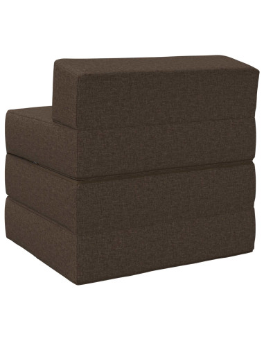 Divano Letto Pieghevole Tortora 200 x 70 x 15 cm Tessuto