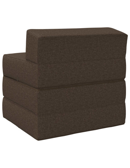 Divano Letto Pieghevole Tortora 200 x 70 x 15 cm Tessuto