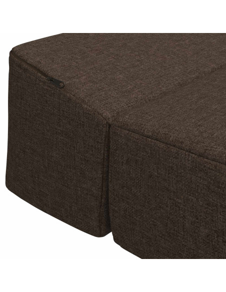 Divano Letto Pieghevole Tortora 200 x 70 x 15 cm Tessuto