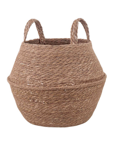 Vaso da fiori con manici Naturale Ø 32 x 32 cm 100% Erba marina