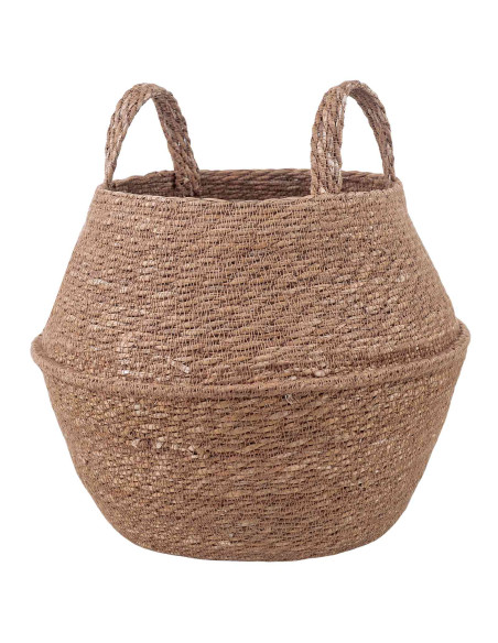 Vaso da fiori con manici Naturale Ø 32 x 32 cm 100% Erba marina
