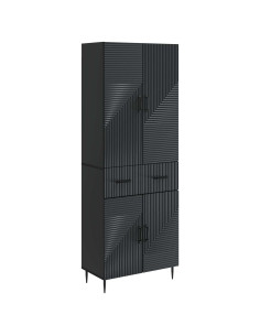 Set di armadi 2 pcs Nero 66 x 34,5 x 89,5 cm