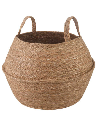 Vaso da fiori con manici Naturale Ø 45 x 36 cm 100% Erba marina