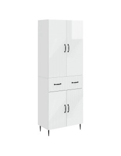 Set di armadi 2 pcs Bianco Lucido 66 x 34,5 x 89,5 cm